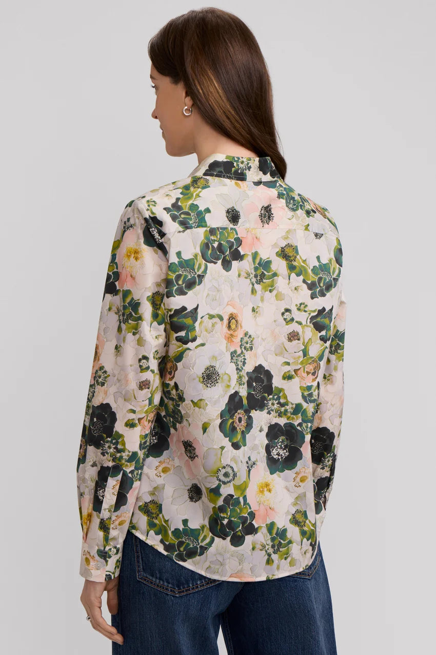 Foxcroft Hampton Painted Bouquet Long Sleeve Shirt