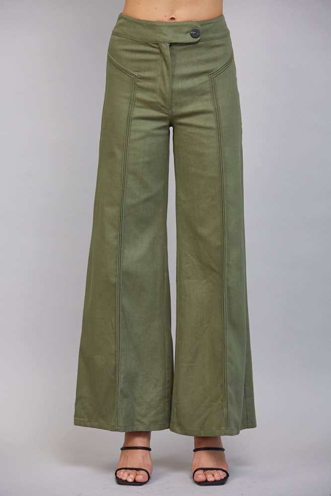High Waisted Flare Pant with Decorative Seam