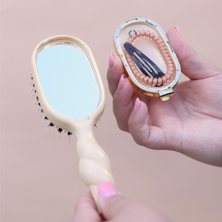 Teleties Mini Boar Brush | Tan