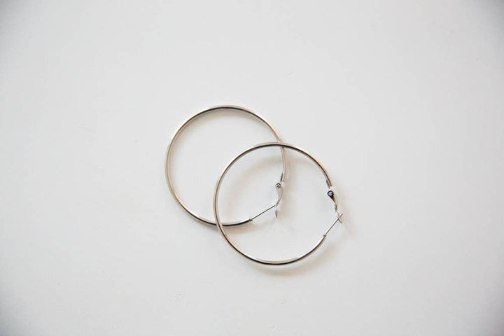 Waterproof Medium Skinny Hoop Earrings