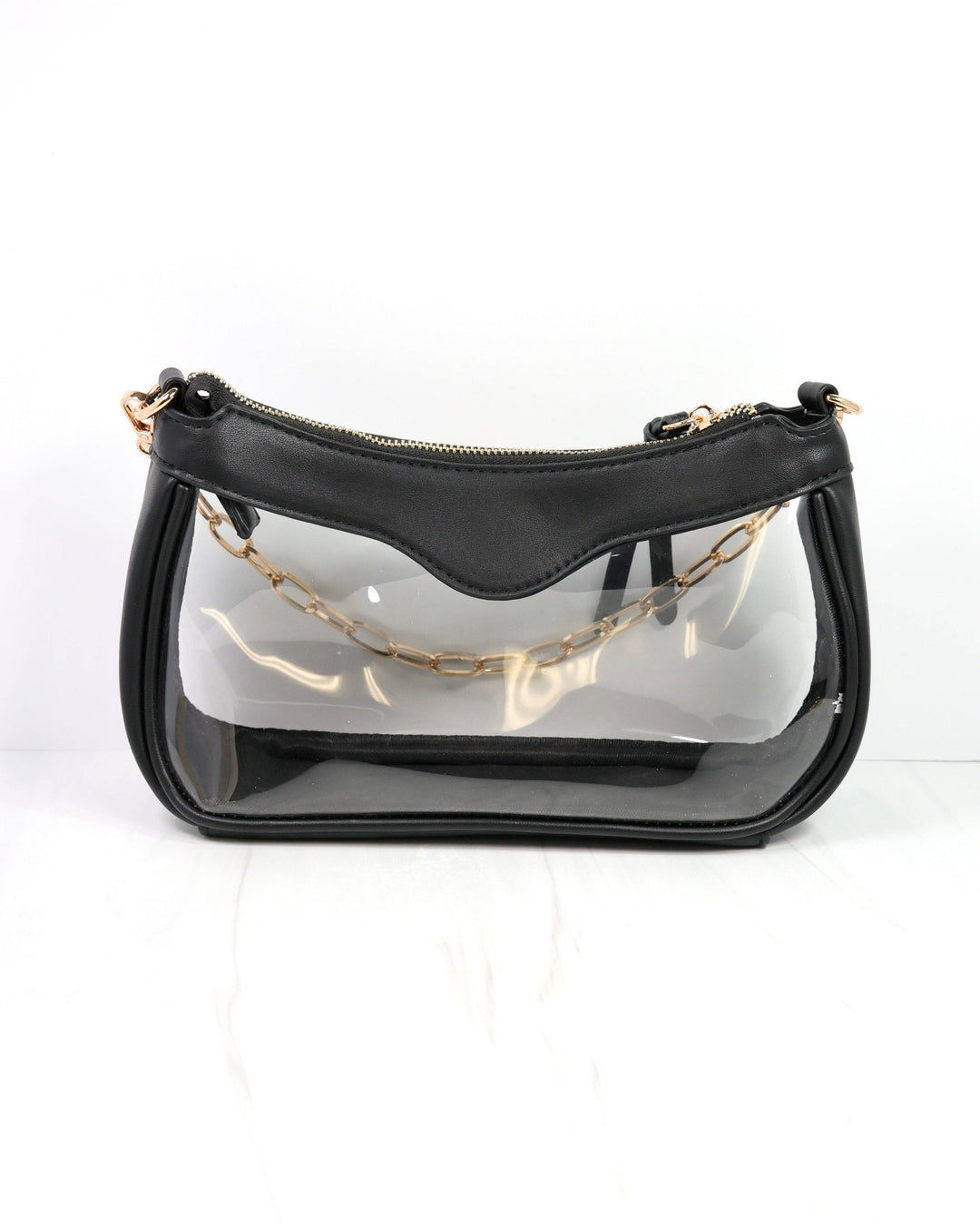 Caroline Hill Cassidy Clear Crossbody- Black