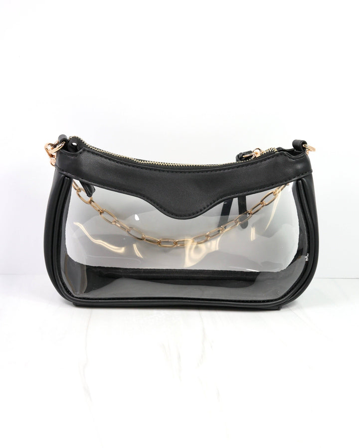 Caroline Hill Cassidy Clear Crossbody- Black
