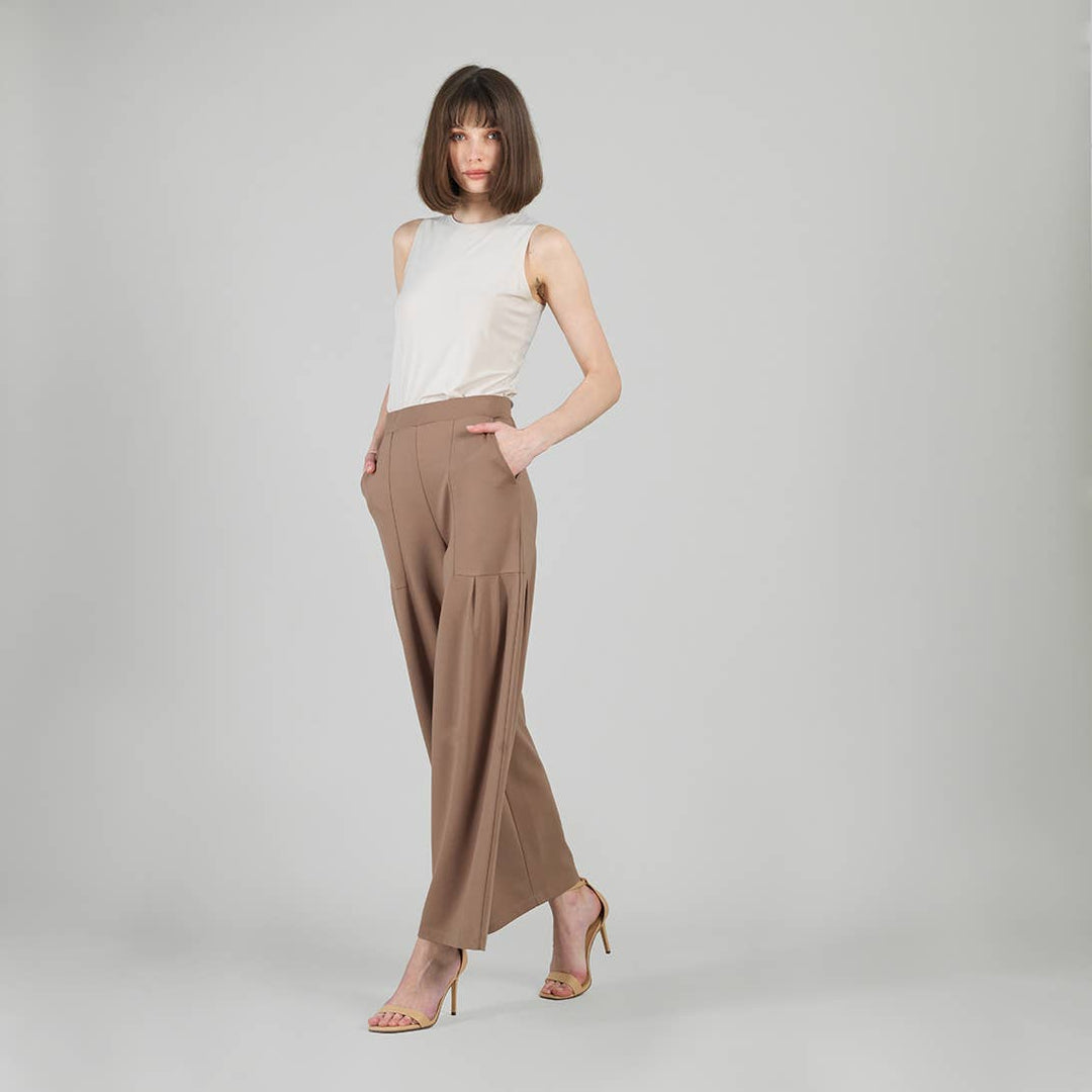 Clara Sun Woo Soft Rayon Knit Wide Leg Pant