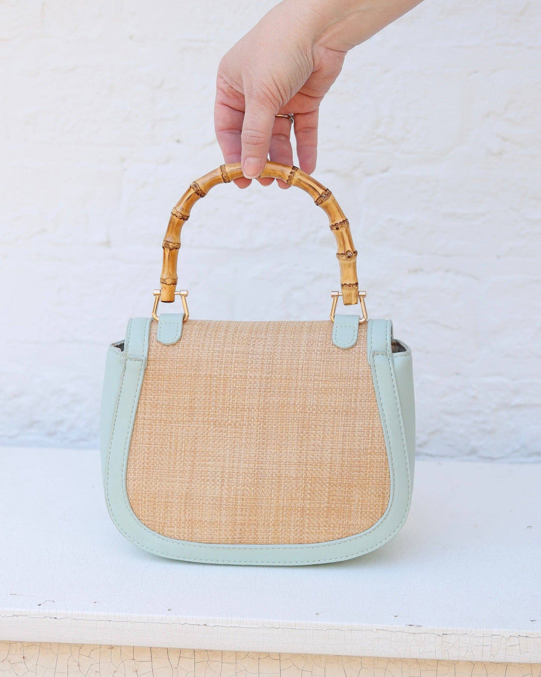 Caroline Hill Jessica Handbag Natural Mint