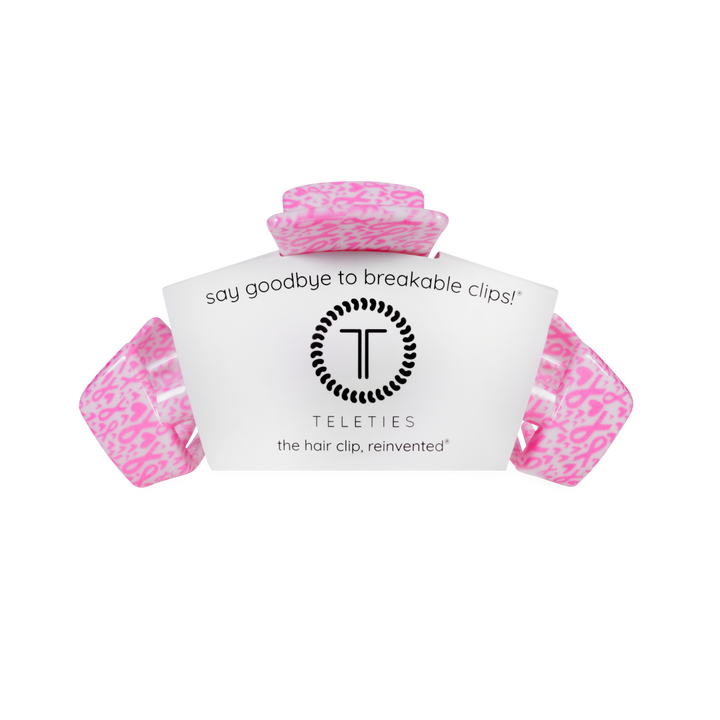 Teleties Classic | Breast Cancer Awareness | Medium | Claw Clip