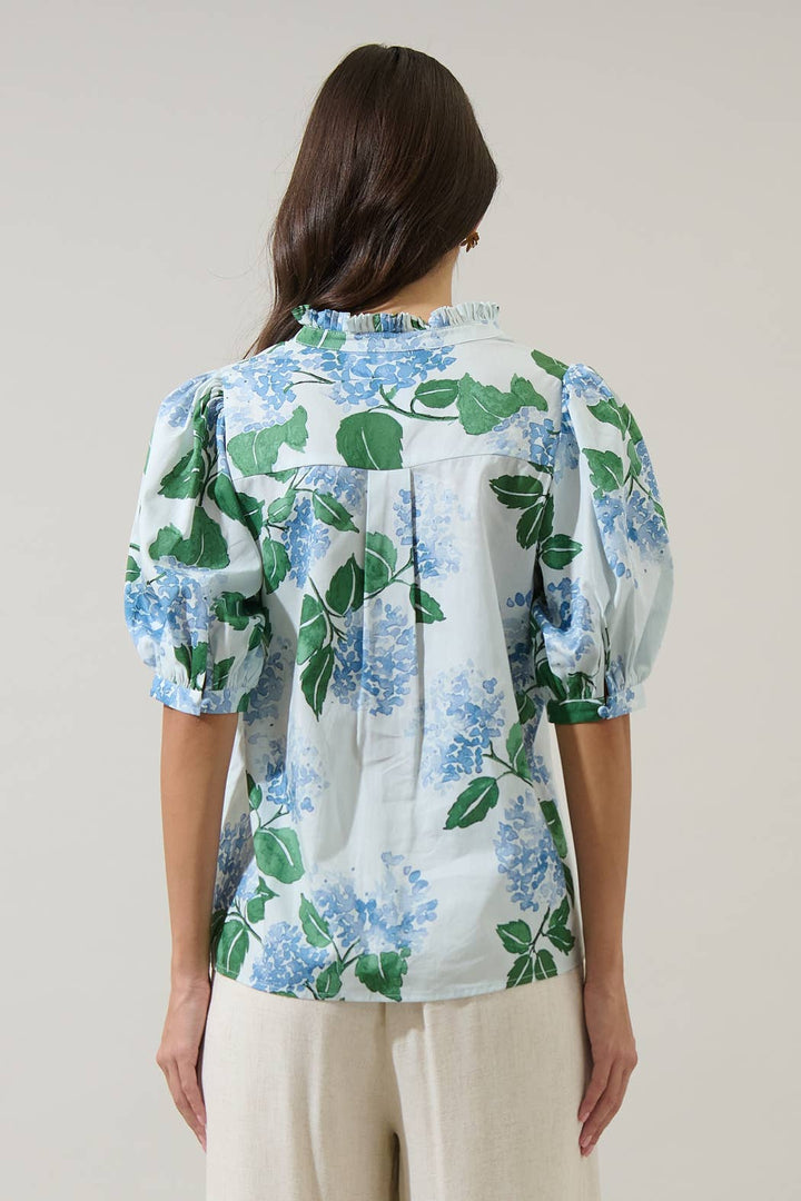 Mirla Floral Terri Puff Sleeve Top