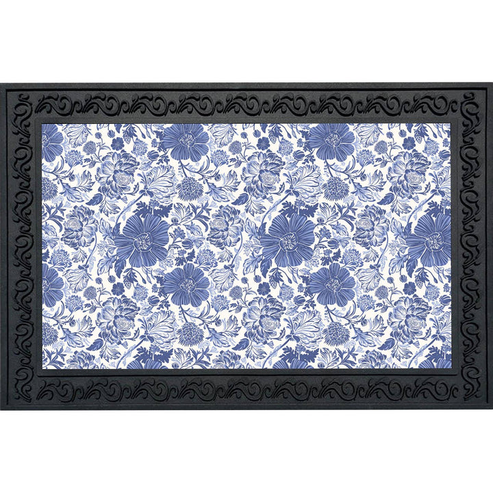 Briarwood Lane Blue and White Floral Doormat - 30" x 18"