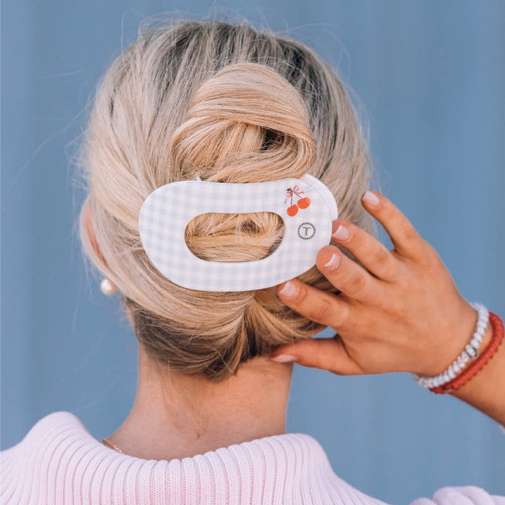 Teleties Flat Round Hair Clip | Large | Basket of Cherries