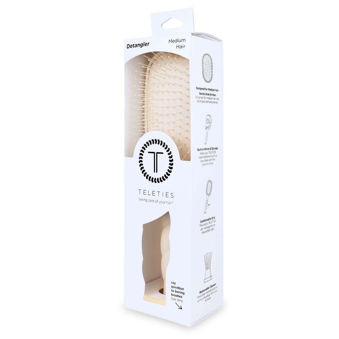 Teleties Detangler Hair Brush for Medium Hair - Tan