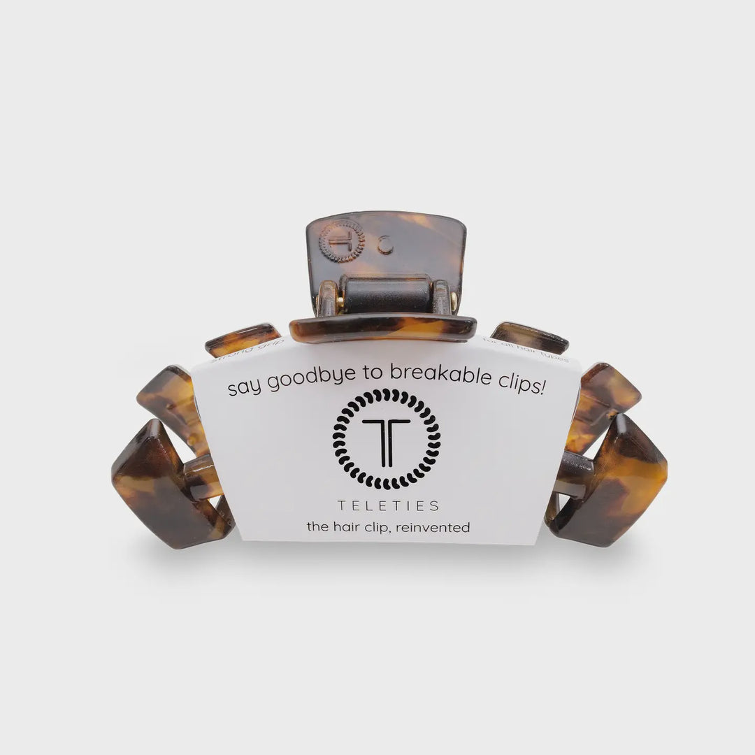 Teleties Tortoise Medium Classic Hair Clip
