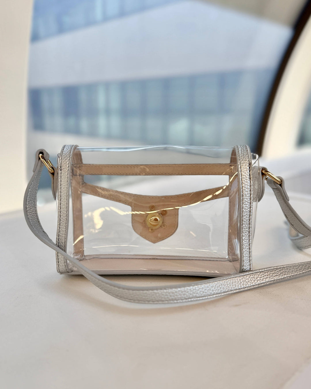 Caroline Hill Anna Clear Bag Silver