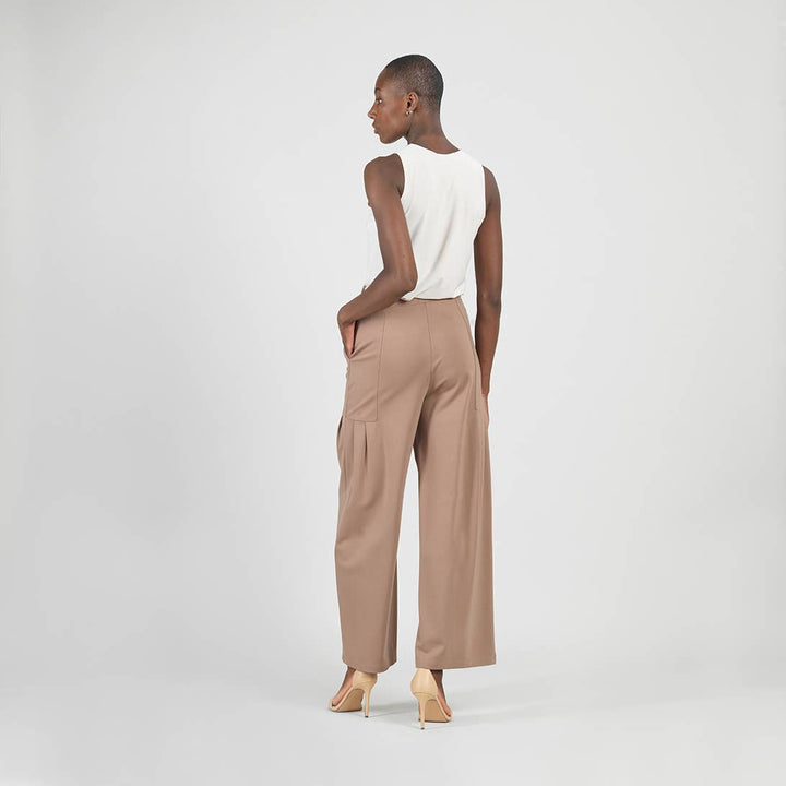 Clara Sun Woo Soft Rayon Knit Wide Leg Pant
