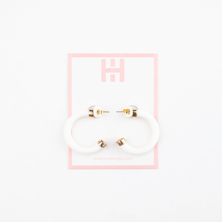 Hoo Hoops Lightweight Hypoallergenic Small Hoop Earrings - White