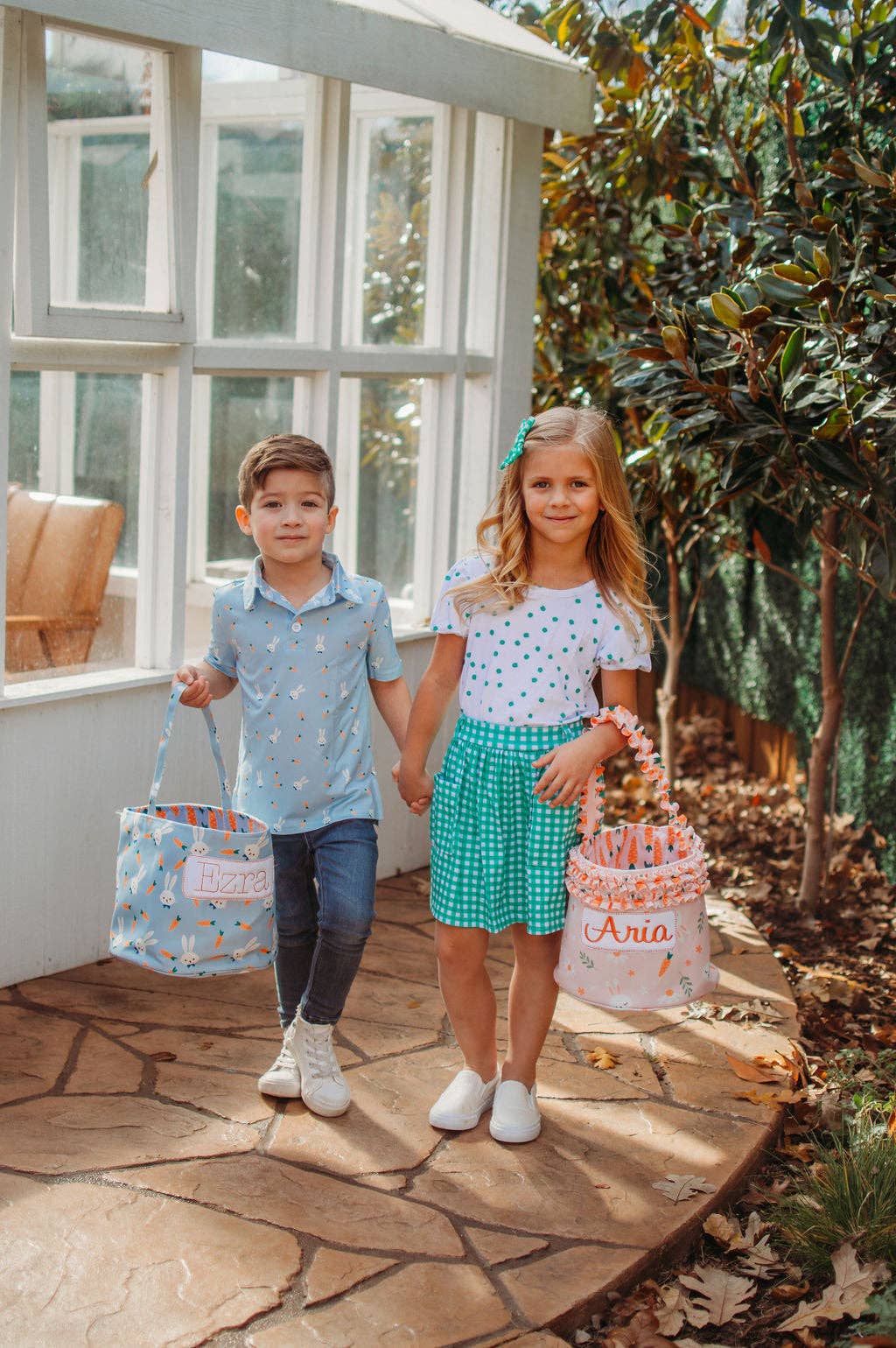 Kids Easter Egg Hunt Easter Basket - Boys Blue Carrots