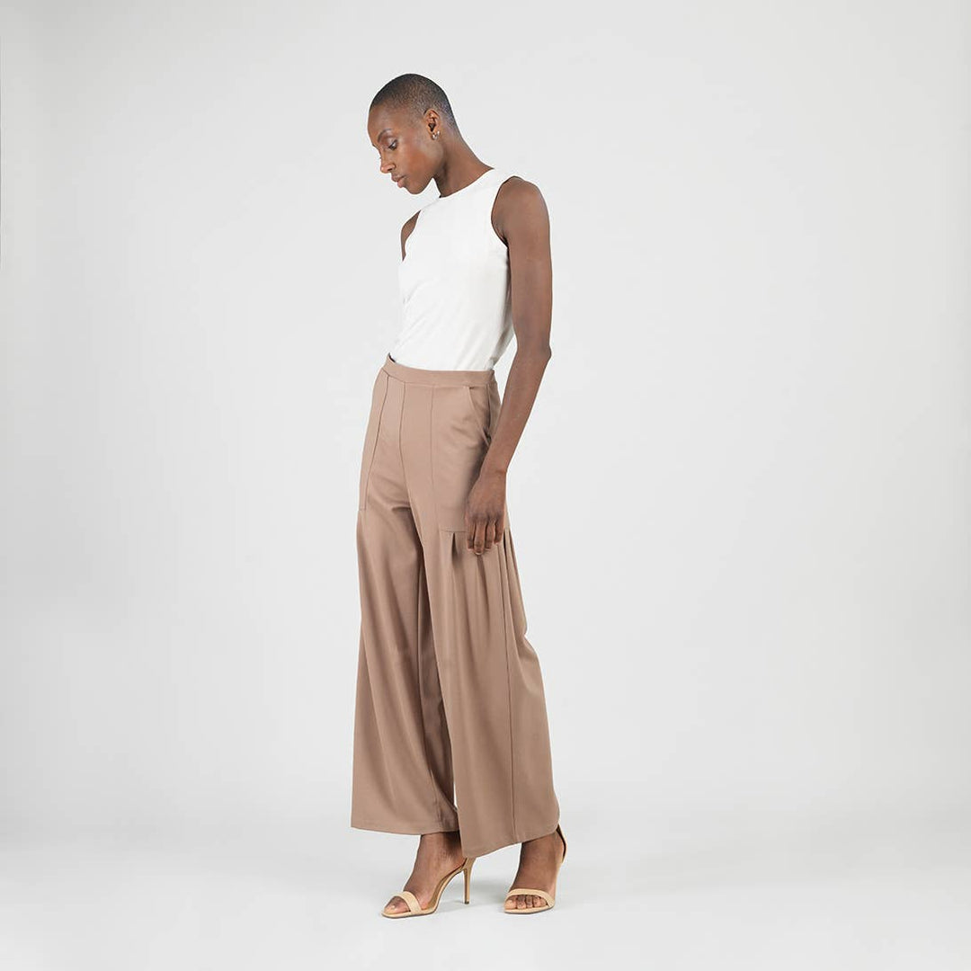 Clara Sun Woo Soft Rayon Knit Wide Leg Pant