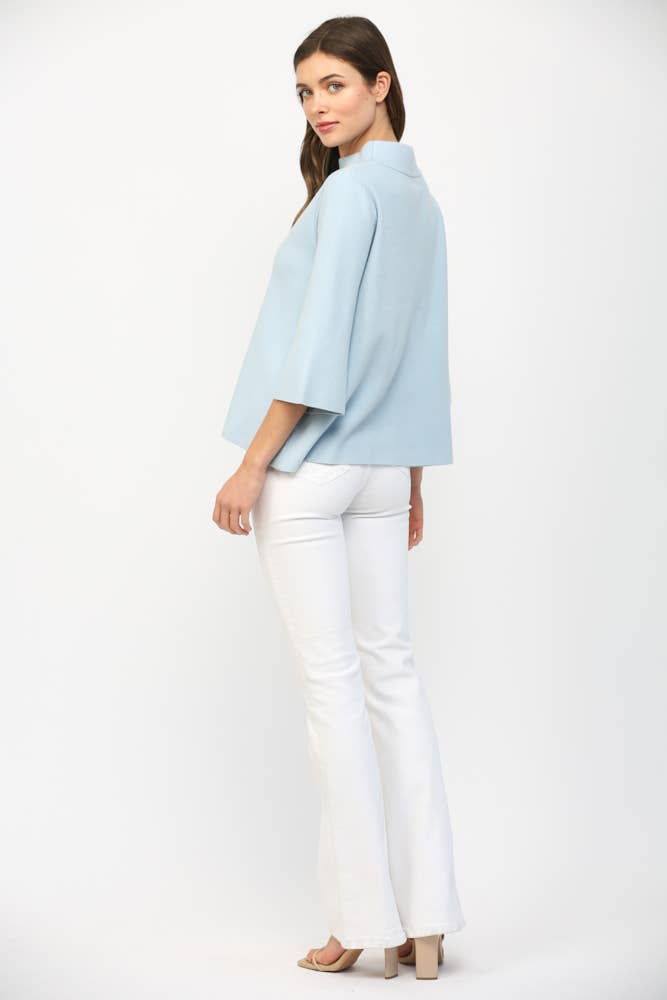 MOCK NECK PULLOVER SWEATER/BELL SLEEVE VA-35