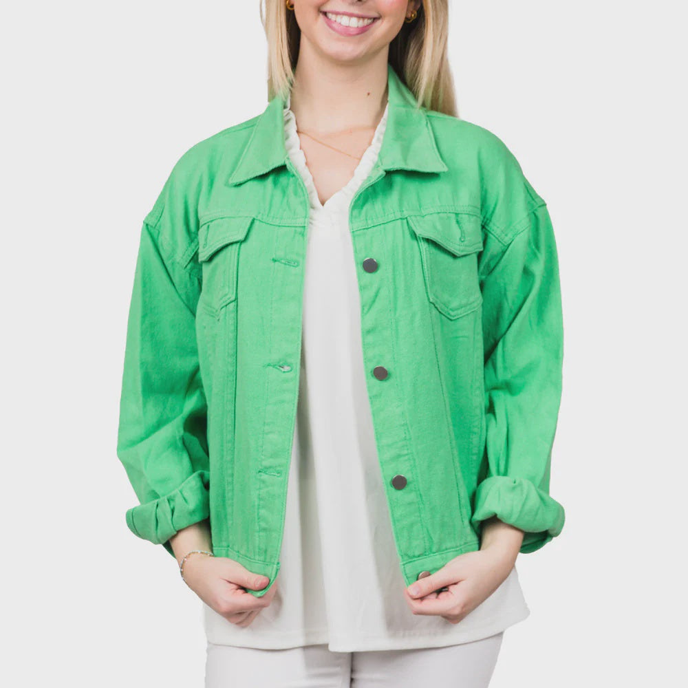 Top it Off Spearmint Cody Jean Jacket