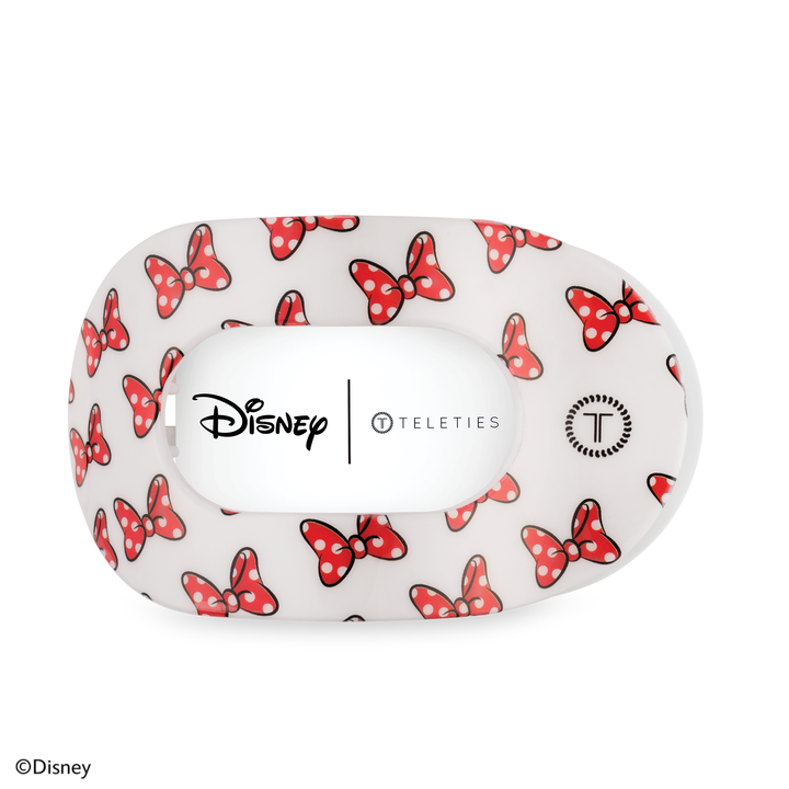Teleties Flat Round Hair Clip | Large | Minnie Mouse Loves Her Bows!