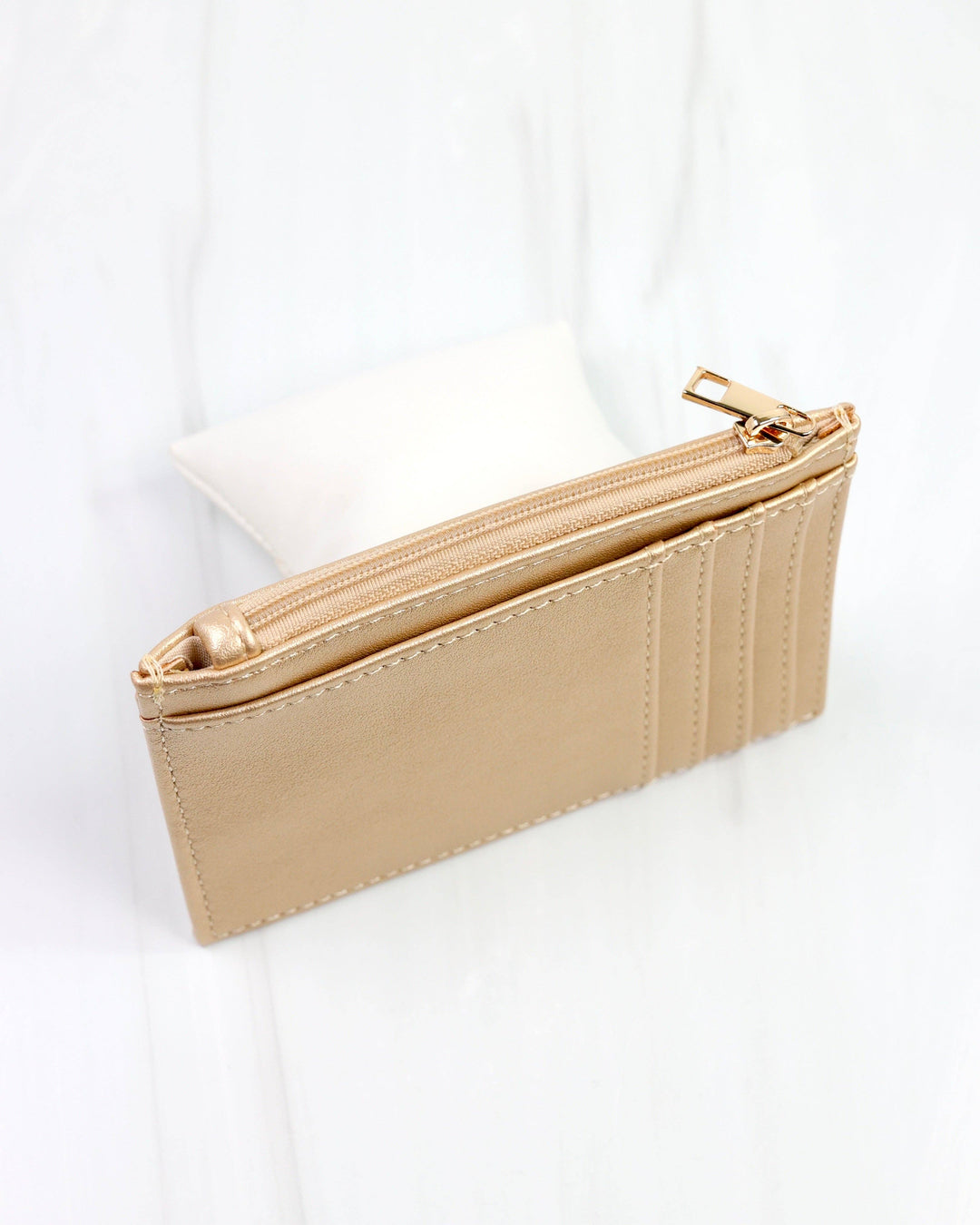 Caroline Hill Molly Zip Card Holder- Gold