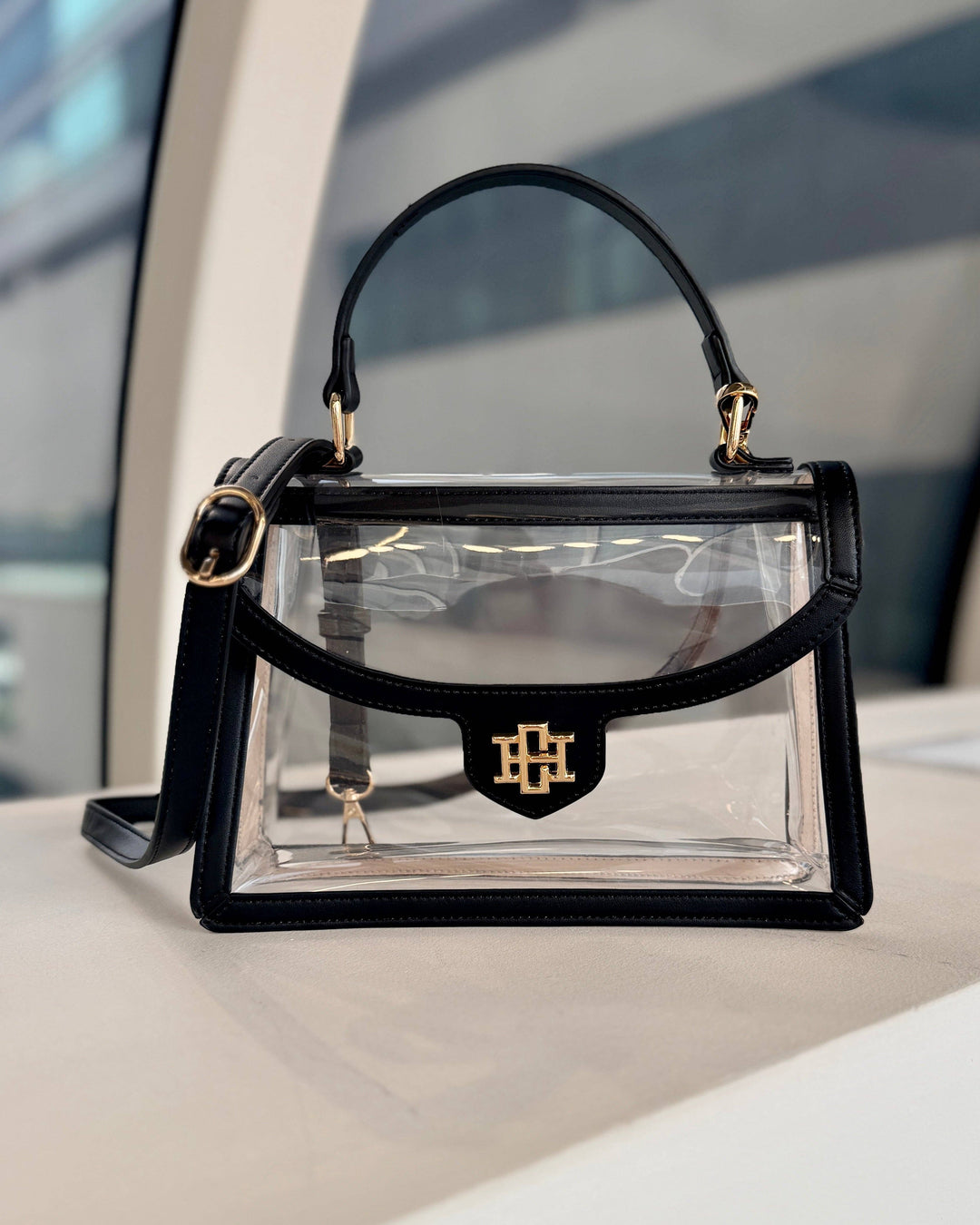 Caroline Hill Morgan Clear Bag - Black