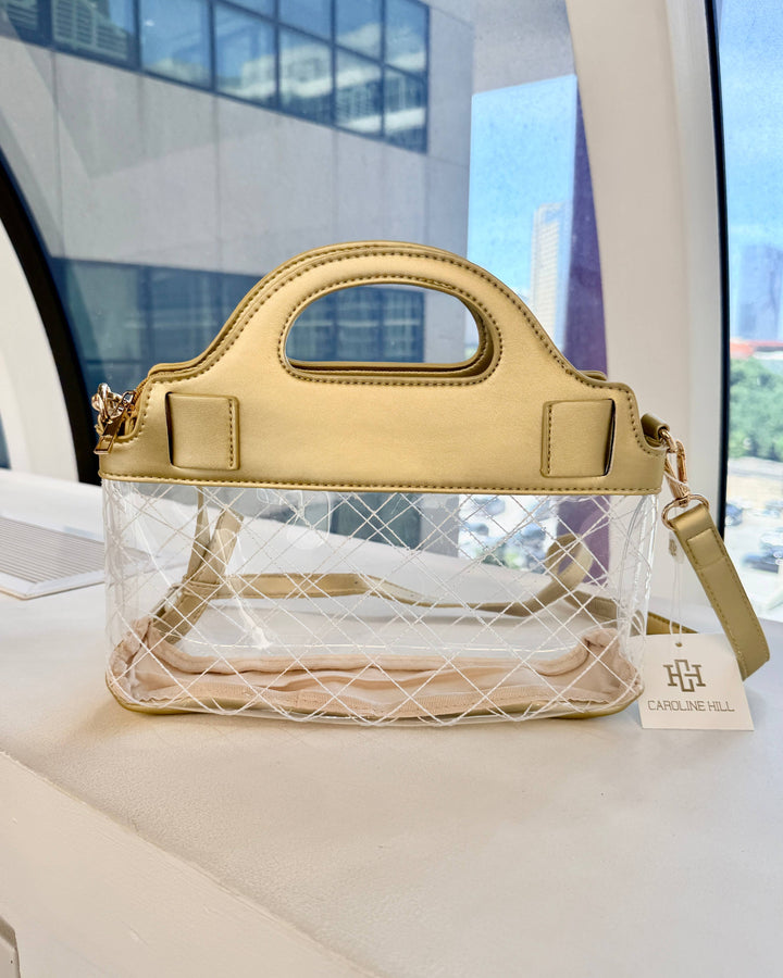 Caroline Hill Ivy Clear Bag-Gold