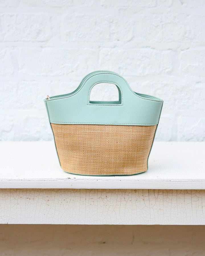 Caroline Hill Emma Mini Tote Natural Mint