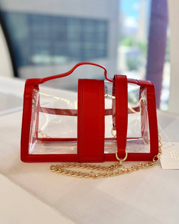 Caroline Hill Red Grace Clear Bag