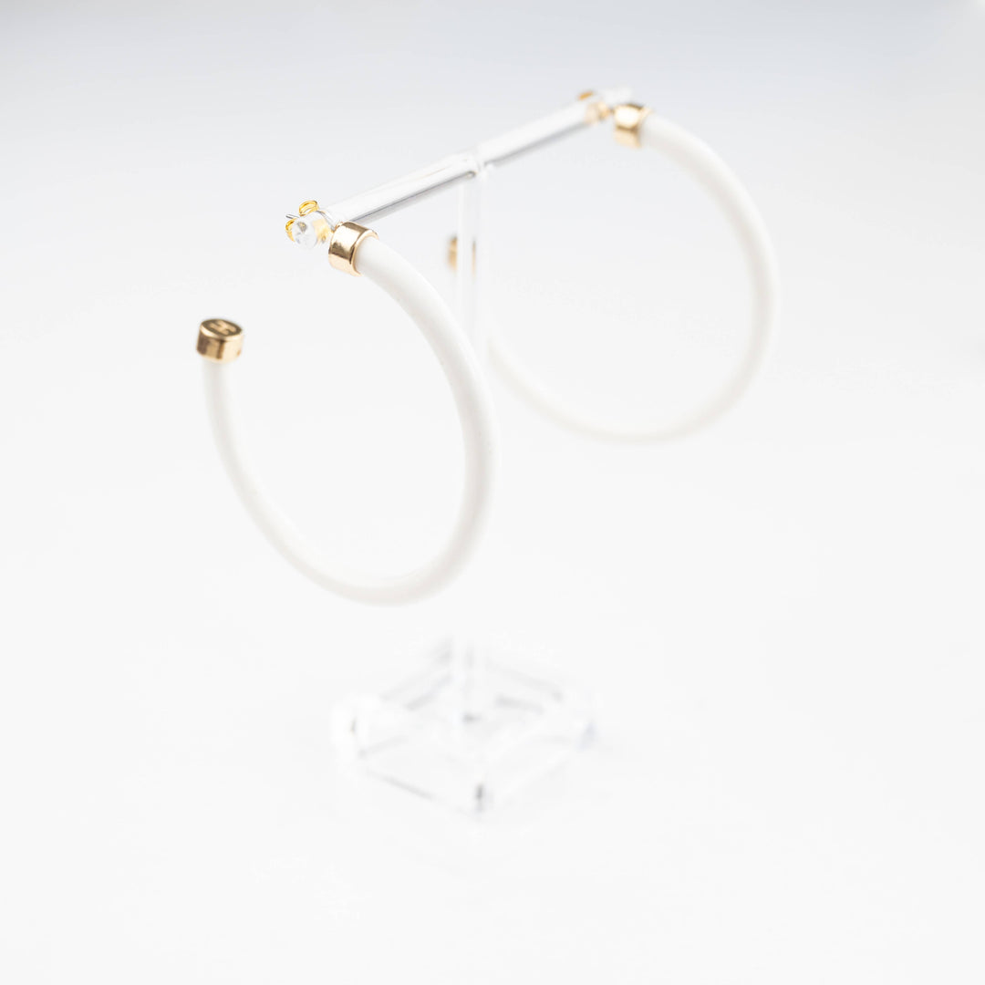 Hoo Hoops Lightweight Large Hoop Earrings - White