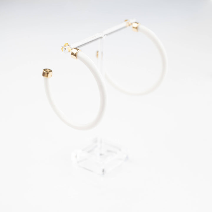 Hoo Hoops Lightweight Large Hoop Earrings - White