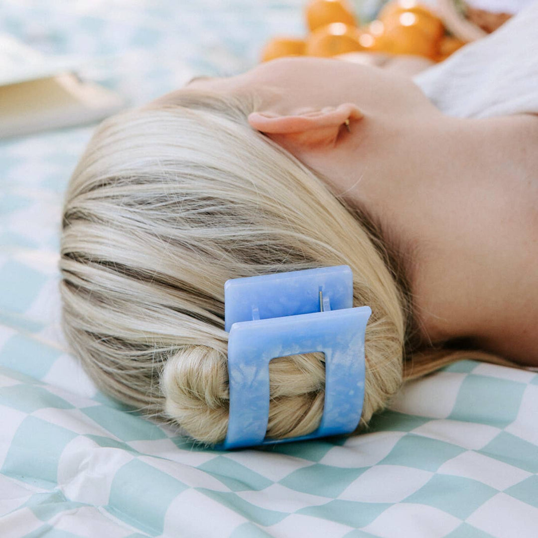 Teleties Flat Rectangle Hair Clip | Large | Blue Lagoon