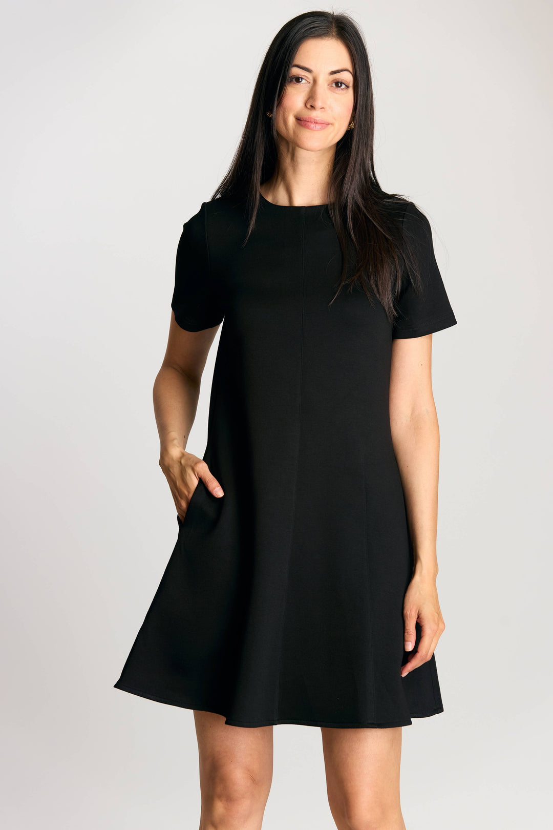 P. CILL Butter Modal Short Sleeve Tailored Mini Dress