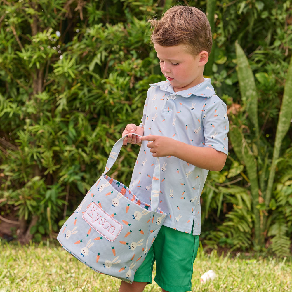 Kids Easter Egg Hunt Easter Basket - Boys Blue Carrots