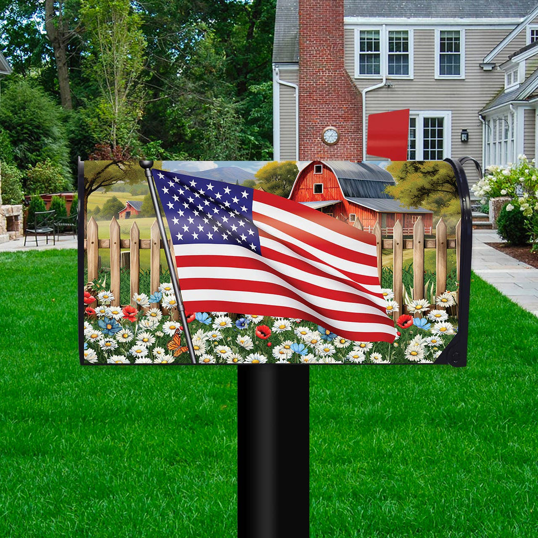 Briarwood Lane American Flower Field Mailbox Cover - 6.5"W x 19"L