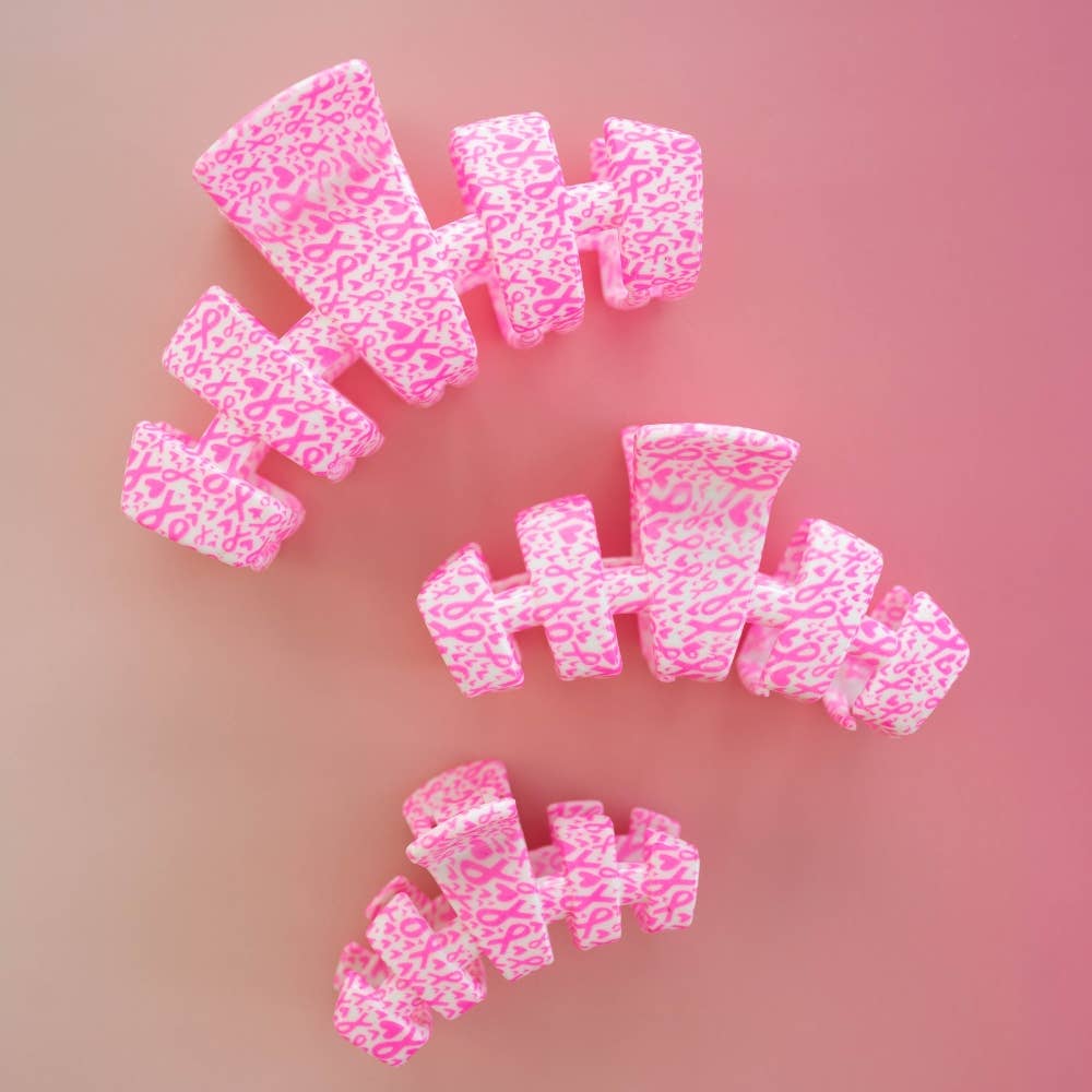 Teleties Classic | Breast Cancer Awareness | Large | Claw Clip