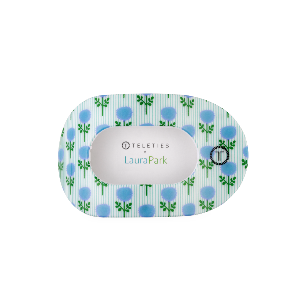 Teleties x Laura Park Blue Marigold Medium Flat Round Hair Clip