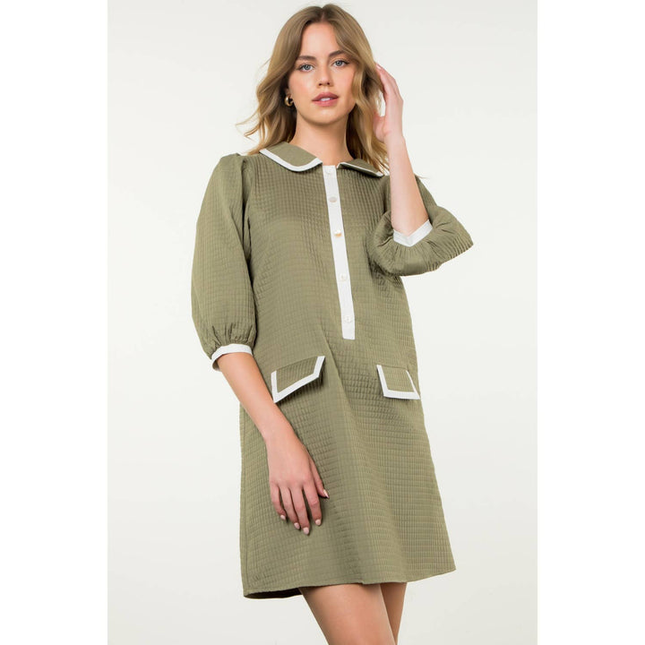Long Sleeve Textured Midi Dress
