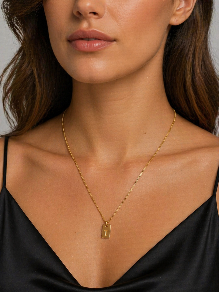 Gold Dipped Initial Necklace