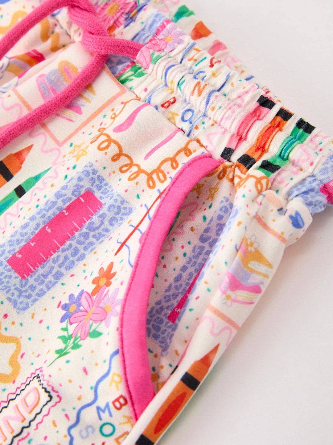 Girls Back to School Short Set with Scalloped Hem