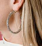 Hoo Hoops Lightweight Large Hoop Earrings - Silver Glitter