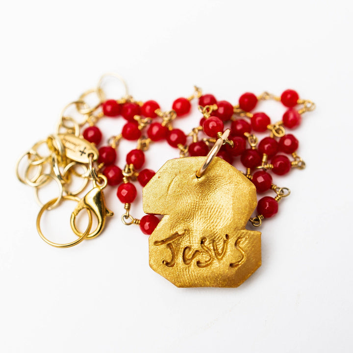 Hidden Truth Jewelry Red Jade Chain with NC Necklace