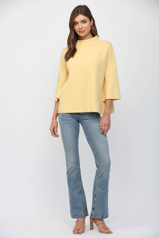 MOCK NECK PULLOVER SWEATER/BELL SLEEVE VA-35
