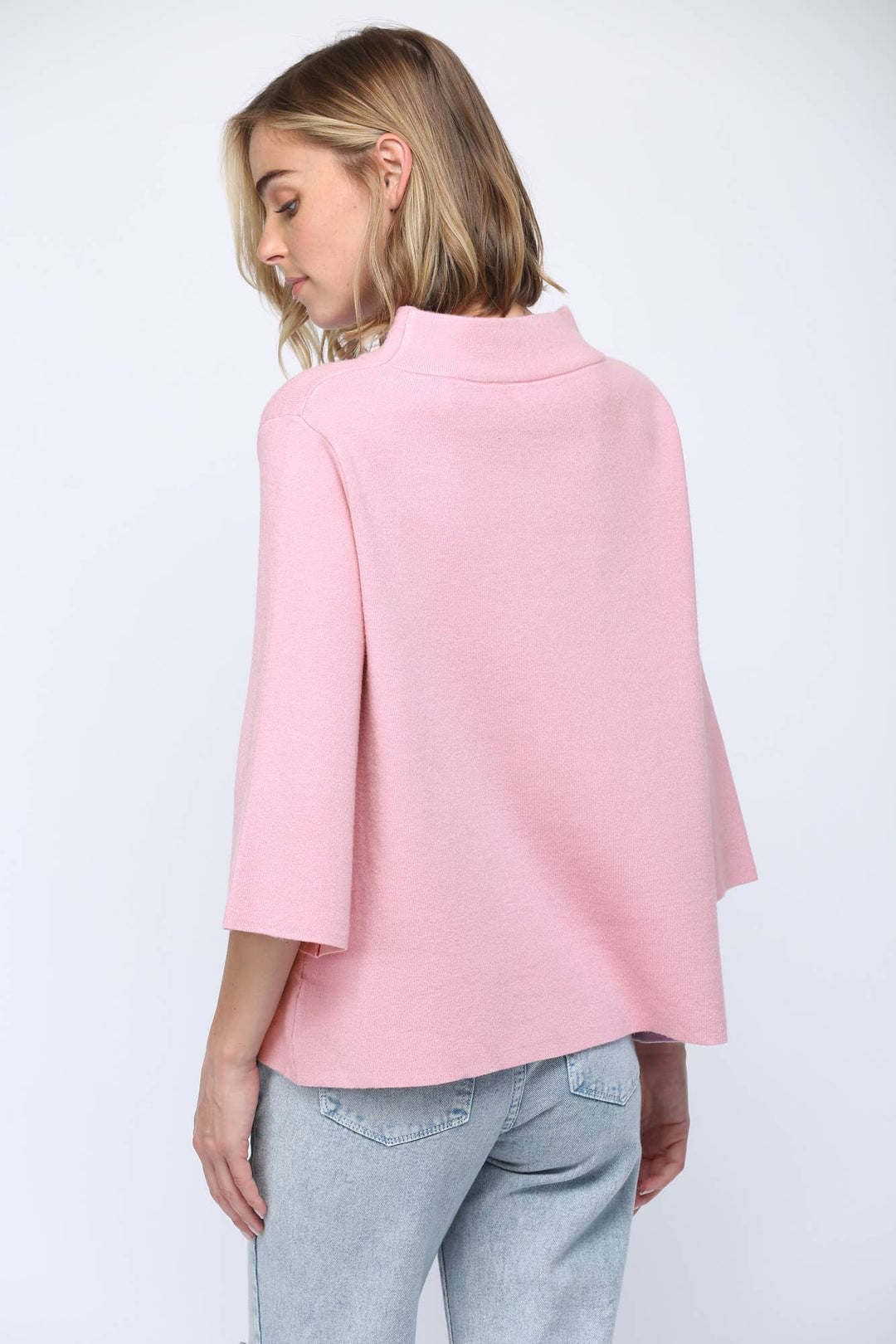 MOCK NECK PULL OVER SWEATER/BELL SLEEVE VA-35