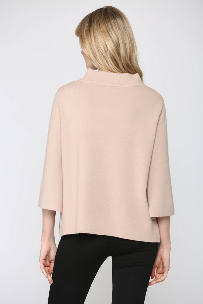 MOCK NECK PULL OVER SWEATER/BELL SLEEVE VA-35