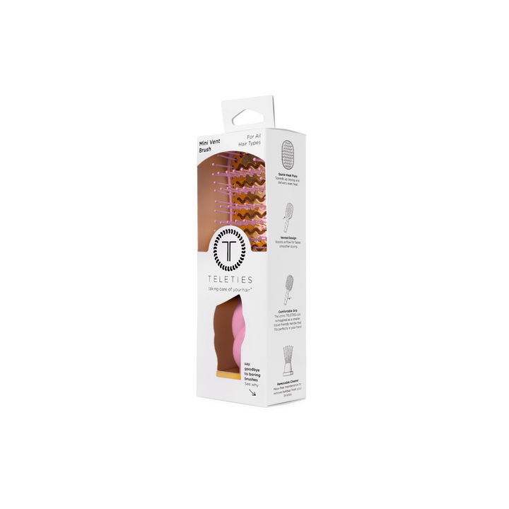 Teleties Mini Vent Brush | Bubblegum Pink