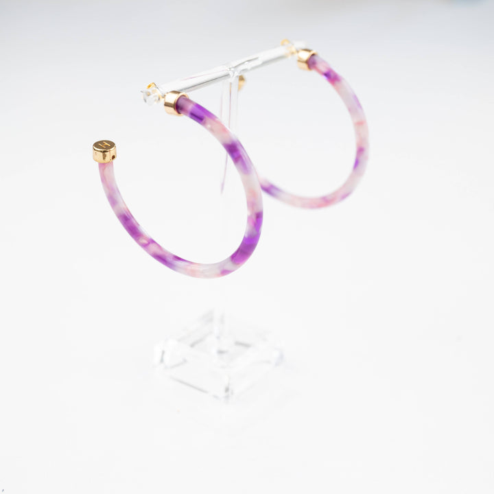 Hoo Hoops Lightweight Large Hoop Earrings - Orchid Lei