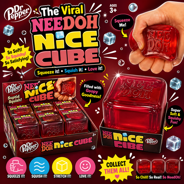 PRE-ORDER: Viral Red Dr. Pepper Nice Cube Squeeze Toy