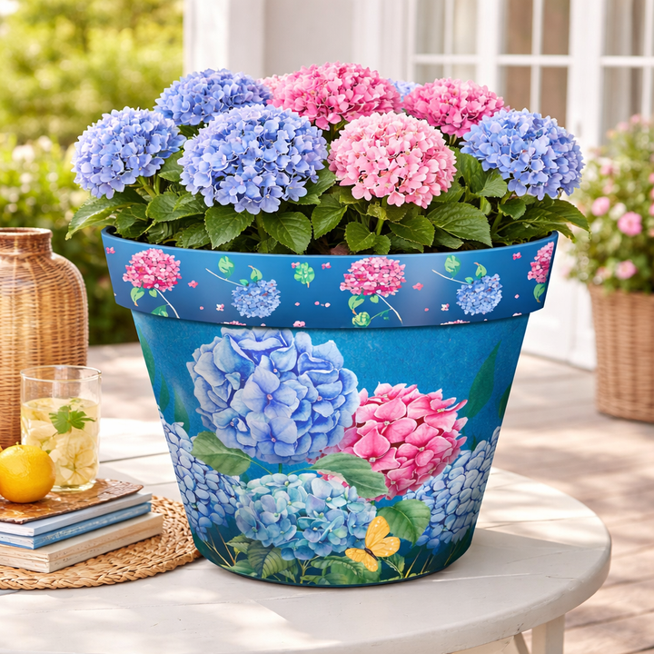 Briarwood Lane Colorful Hydrangeas Large Planter -  15" x 15" x 14"
