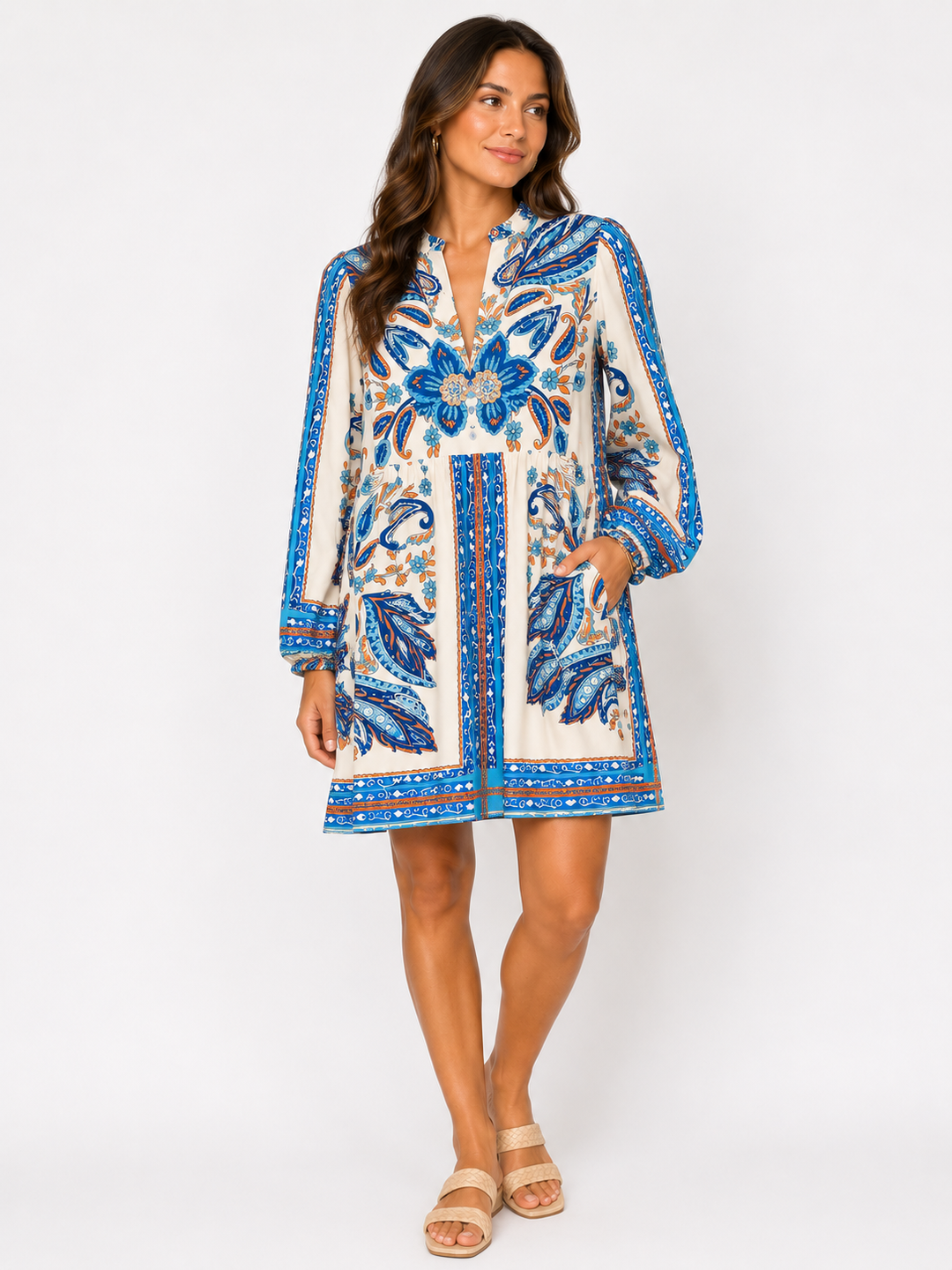 Joy Joy Blue Saffron Batwing Dress