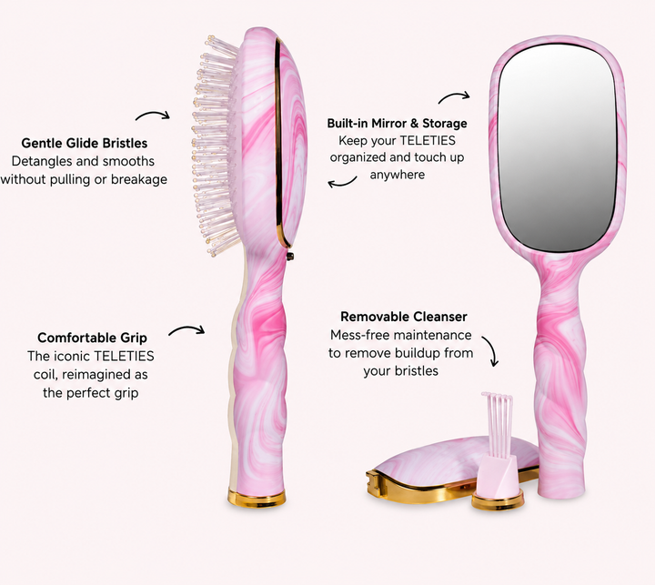Teleties Detangler Hair Brush for Medium Hair- Pinch Me!
