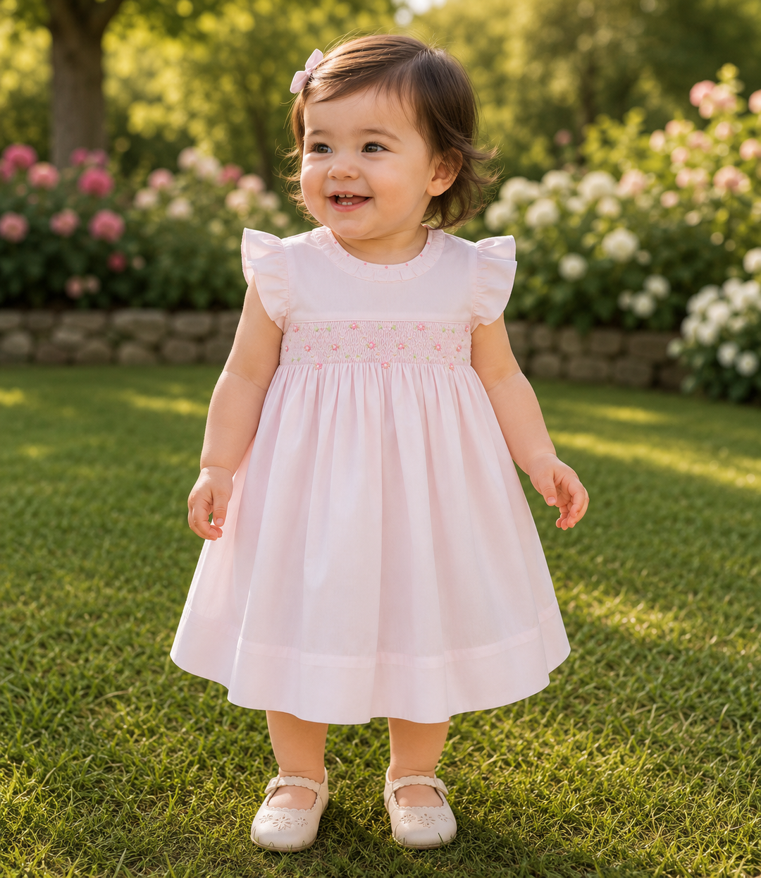 Pink Corded Smocked Heirloom Dress